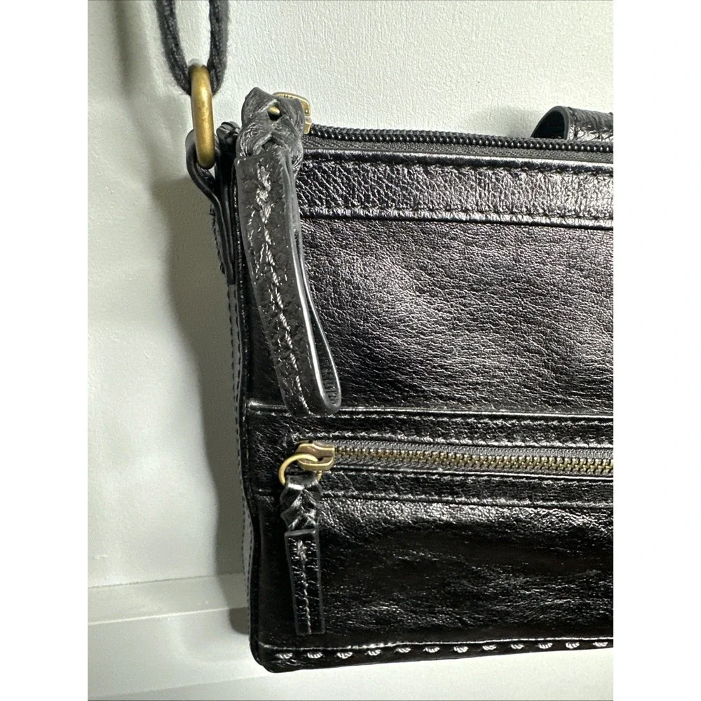 The Sak Purse‎ Black Genuine Leather Shoulder Adjustable Strap Boho Crossbody